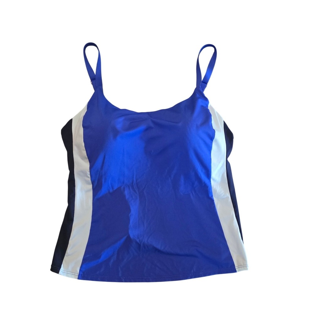 Athleta Swim Top 38B/C Womens Blue Built In Bra Pullover Swimwear Summer